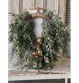 XND2340 26" Holly Hill Cedar Hanging Wreath