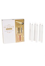 15650 White Wax Indoor Outdoor Flameless Candle with Remote Control, Set of 6 10"H