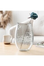 21367 Clear Glass Wide Decorative Vase, 7" x 7" x 12"