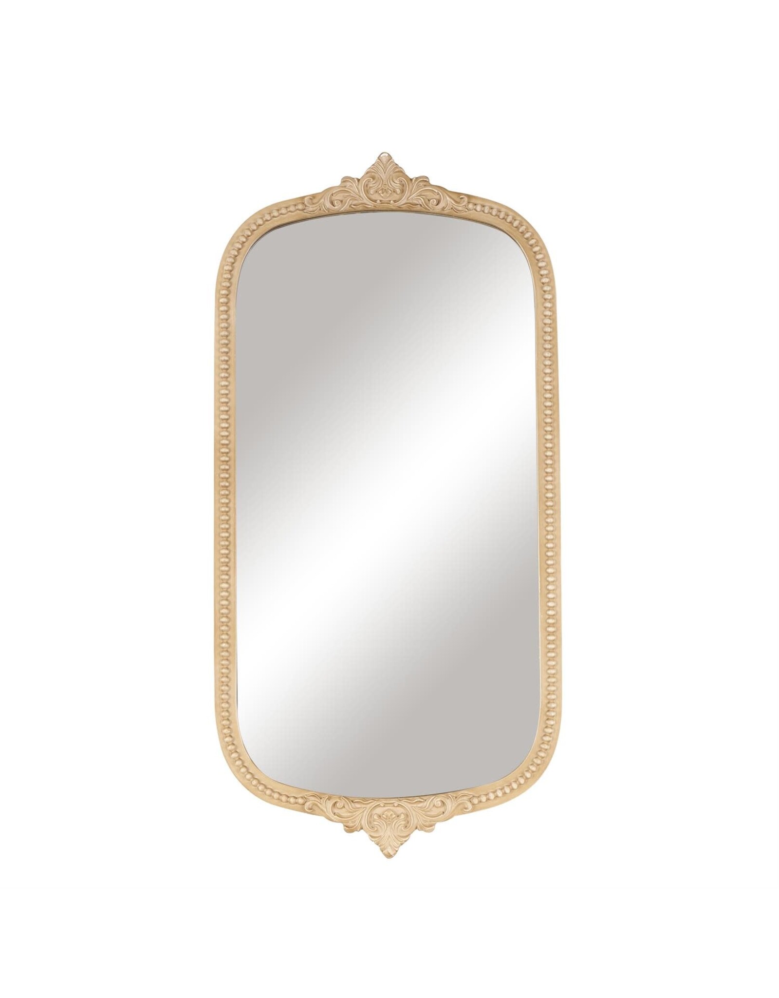 61391 Wooden Scroll Oval Mirror w/Beaded Frame, 24" x 1" x 48"