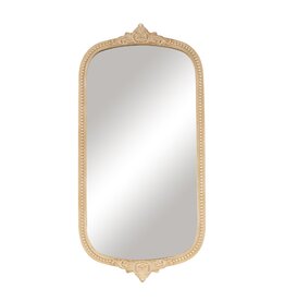 61391 Wooden Scroll Oval Mirror w/Beaded Frame, 24" x 1" x 48"