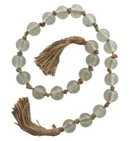 73576 GLASS BEADED GARLAND  CLEAR WHITE 45"L