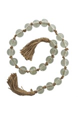 73576 GLASS BEADED GARLAND  CLEAR WHITE 45"L