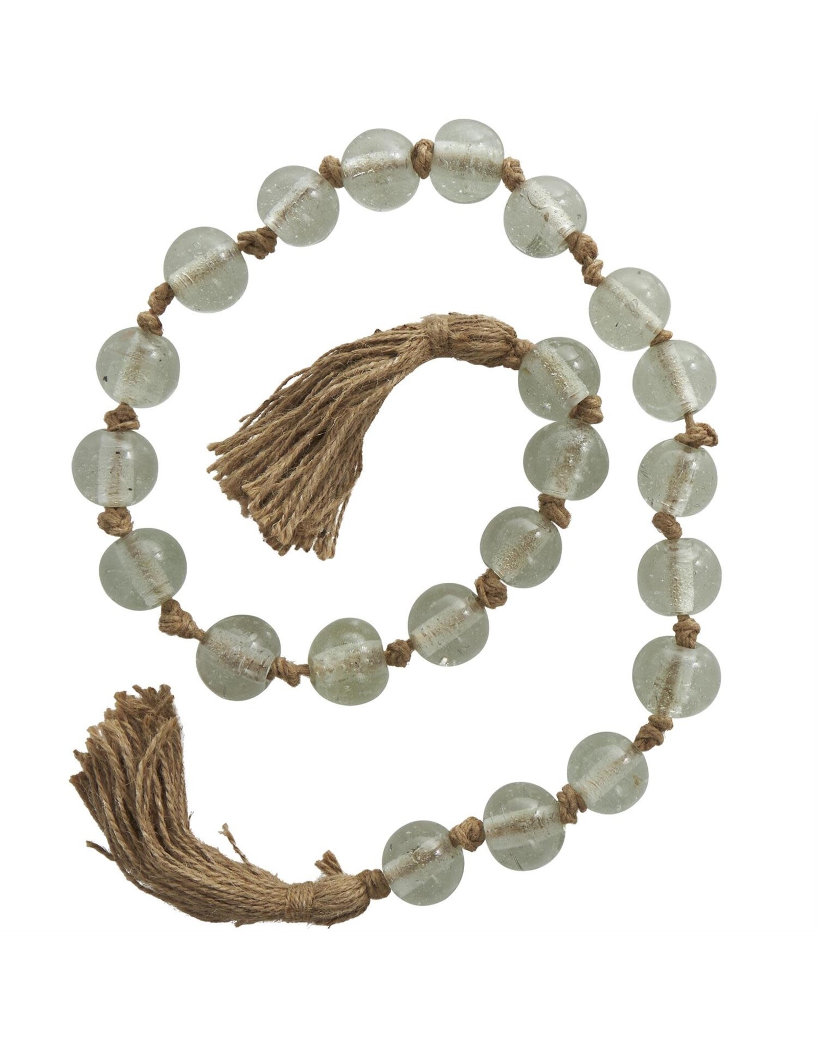 73576 GLASS BEADED GARLAND  CLEAR WHITE 45"L