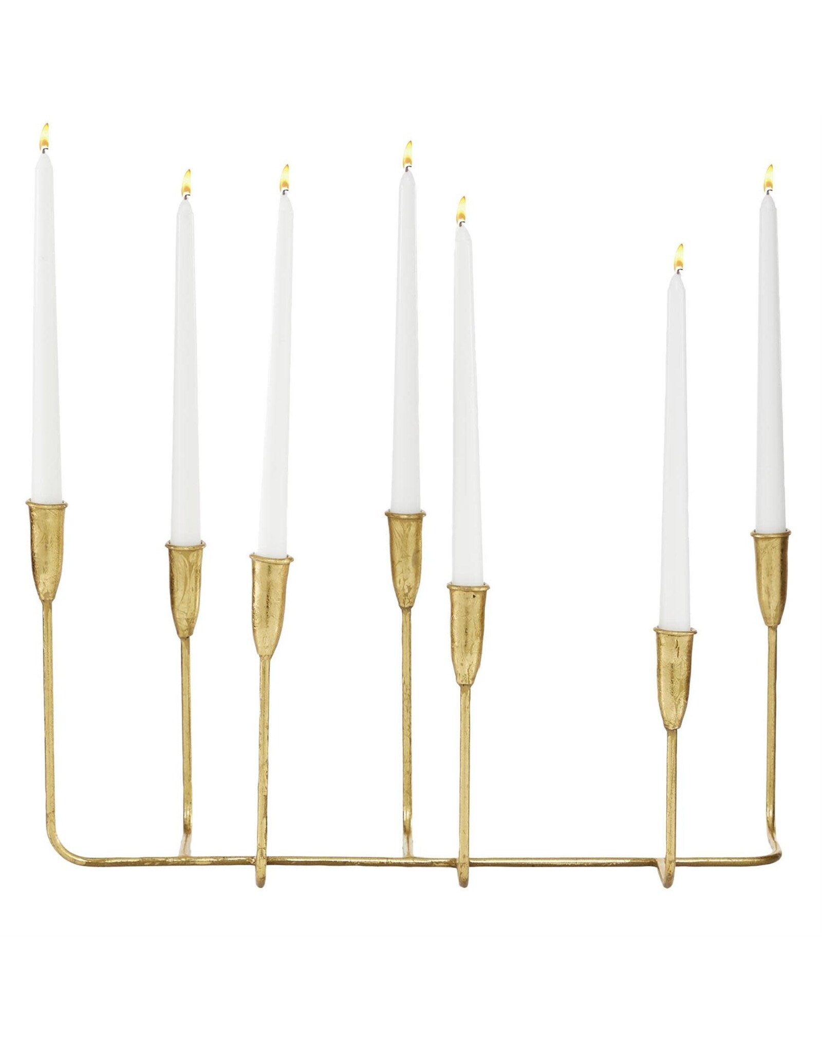 86984 GOLD MTL CANDLE HOLDER 21"W,  10"H