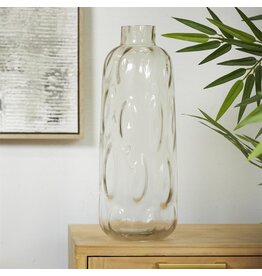 99834 Gray Glass Vase w/Bubble Texture, 7" x 7" x 17"