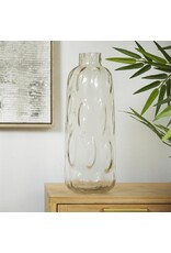 99834 Gray Glass Vase w/Bubble Texture, 7" x 7" x 17"