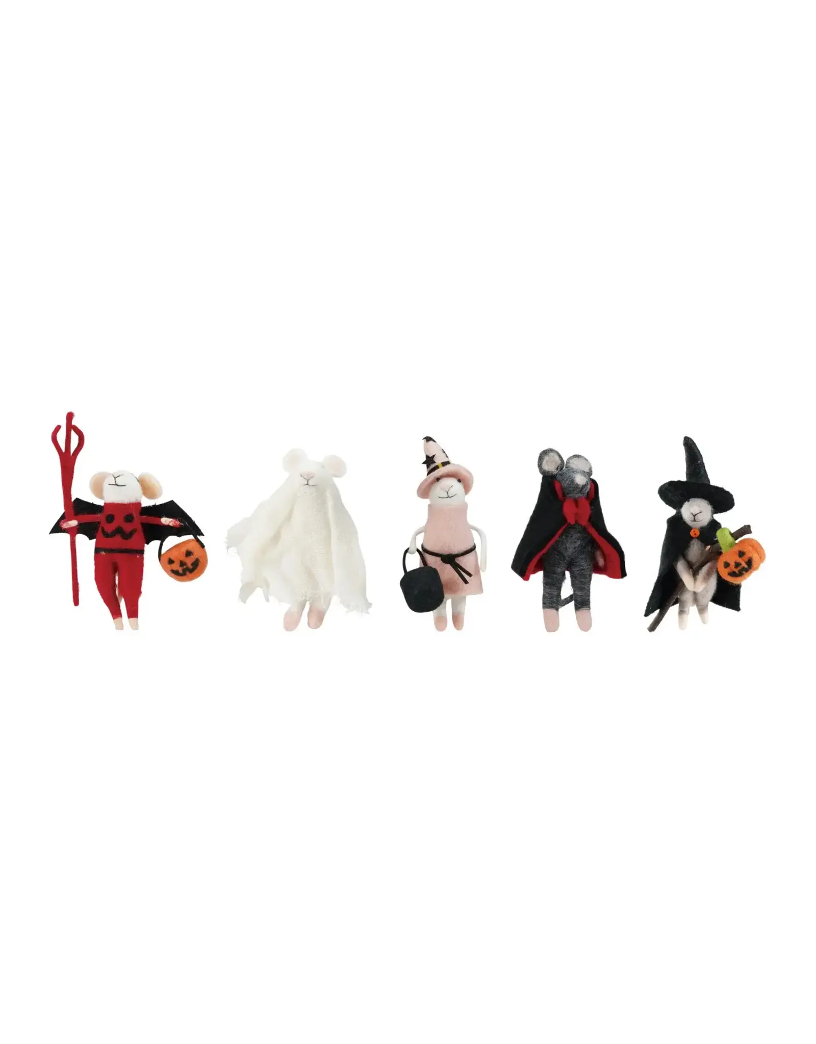 HX2051 Wool Felt Mouse in Halloween Costume 5 Styles
