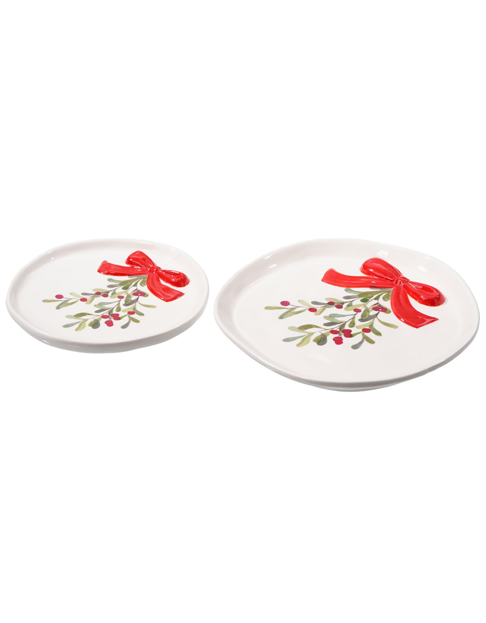 Lg Cer Leaf/Berry/Bow Plate