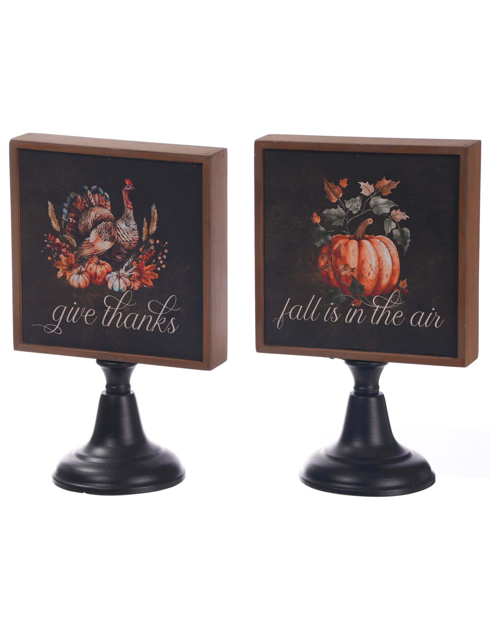 Wd/Mtl Autumn 2-Sided Stand 2 Asst