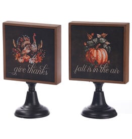 Wd/Mtl Autumn 2-Sided Stand 2 Asst