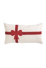 41601229L Lumbar Christmas Bow Beaded Pillow