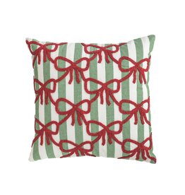 41601229S Square Christmas Bow Beaded Pillow