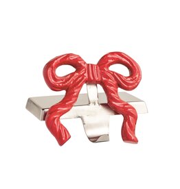 43200025 RED BOW STOCKING HOLDER