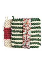 41170119G GREEN STRIPE SET POT HOLDER