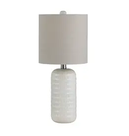 EVCBAP2975 20.5"H White Ceramic Table Lamp  9x9x20.5
