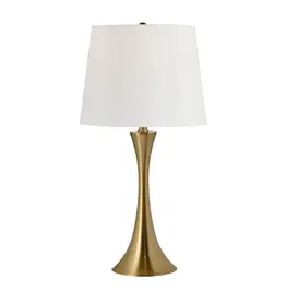EVCBAER2248SG-LINEN 24.25"h gold metal table lamp