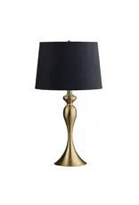 EVCBAER2224SGBLK 26.25"H Gold Metal Table Lamp w/  Black Shade