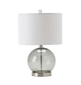 ABS1315GRYSNG 20.5" GLASS + METAL GREY LAMP