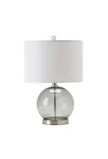 ABS1315GRYSNG 20.5" GLASS + METAL GREY LAMP