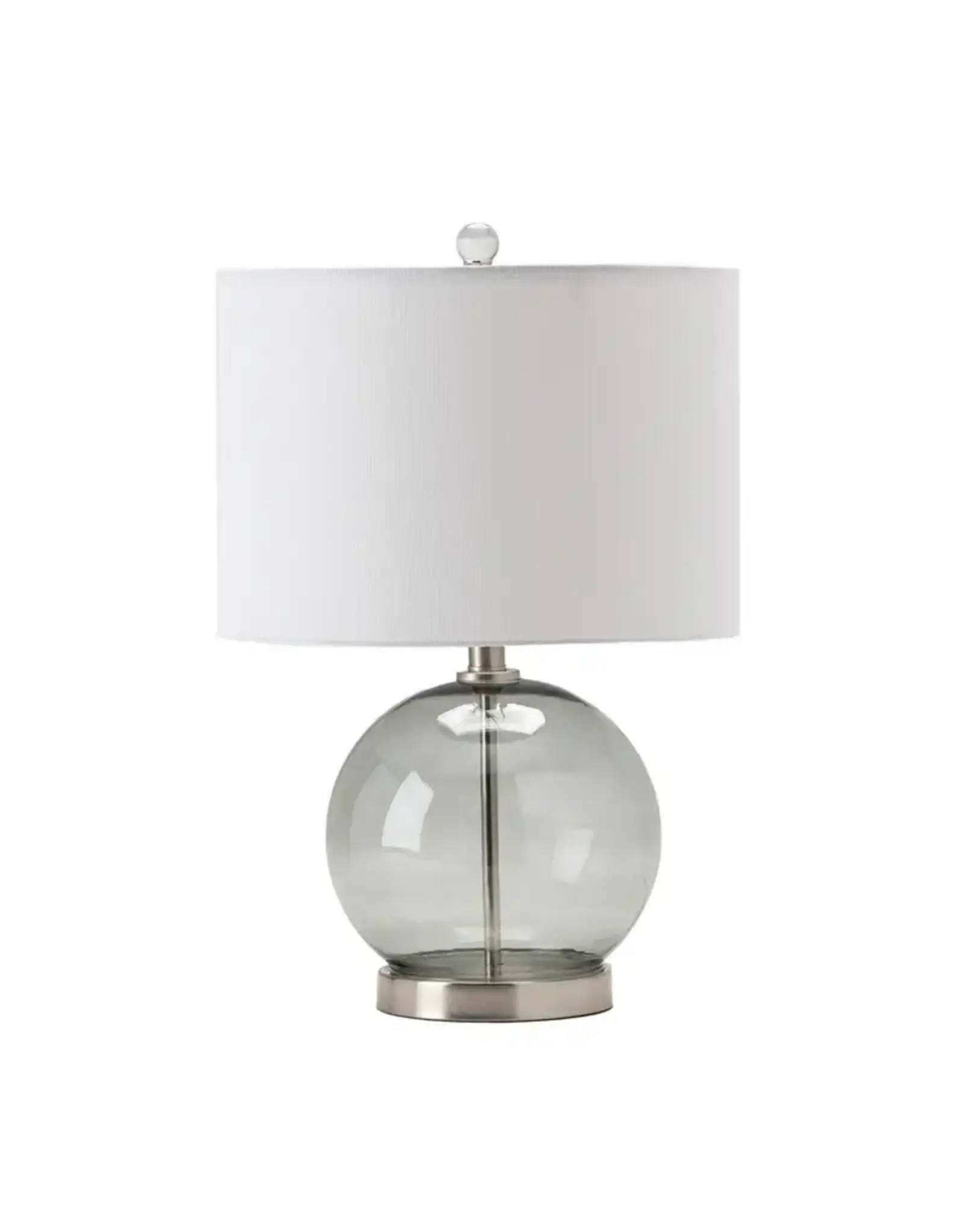 ABS1315GRYSNG 20.5" GLASS + METAL GREY LAMP