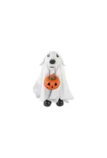 HX2044 Plastic Skeleton Dog in Ghost Sheet w LED Jack-O-Lantern Light