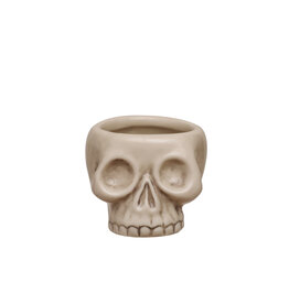 HX2013 Stoneware Skull Shaped Shot Glass White & Black