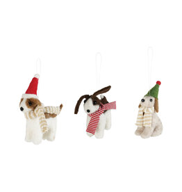 XT2527A Felt Dog Ornament, 3 Styles