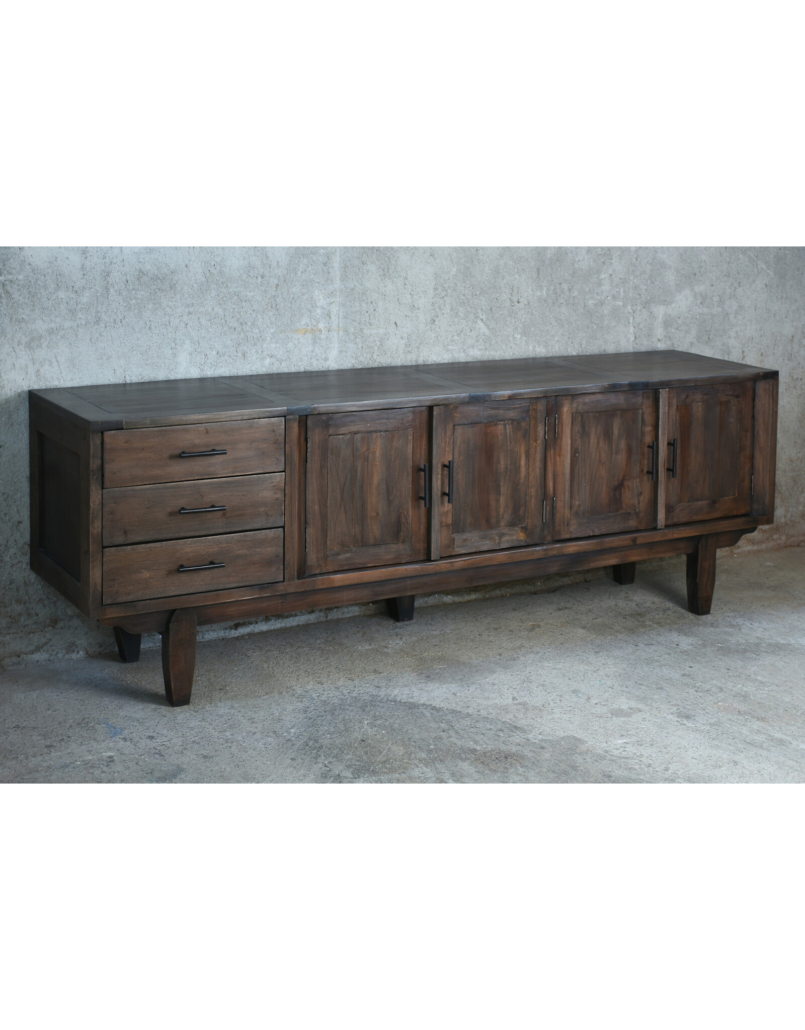 CAB682 Mid Centry Sdbrd 4dr 3drw 83x18x29"