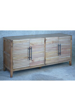 CAB695 Ashland Credenza 4 Dr/w Ripple Carving 66.5x18.1x33"H