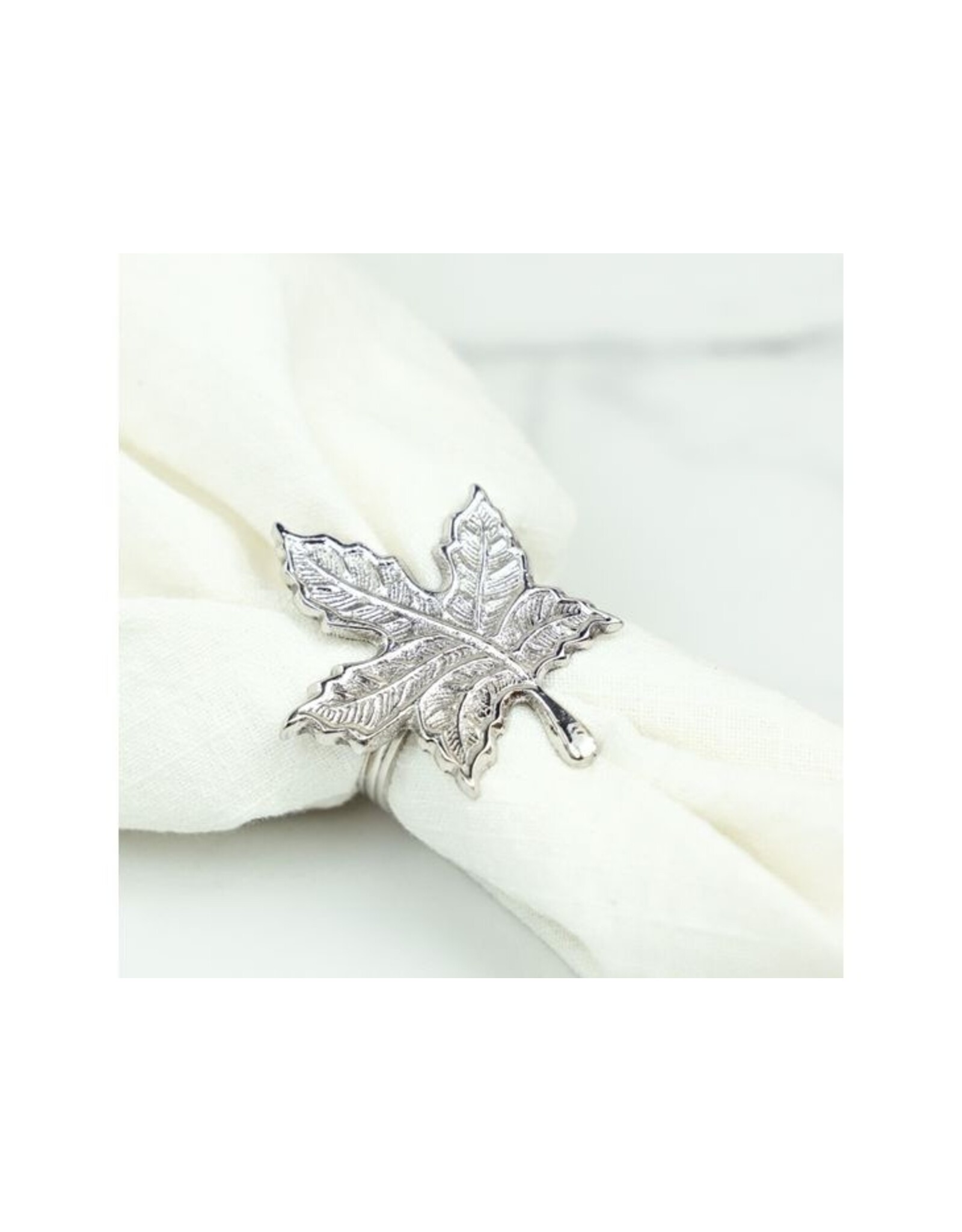 SILVER LEAF NAPKIN RING