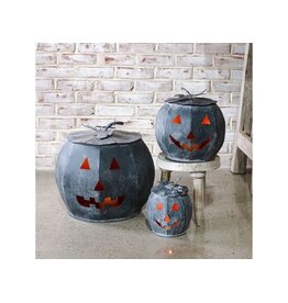 BLACK TIN PUMPKINS - SMALL