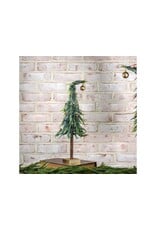 19" FROSTED BELL TREE WOOD BASE