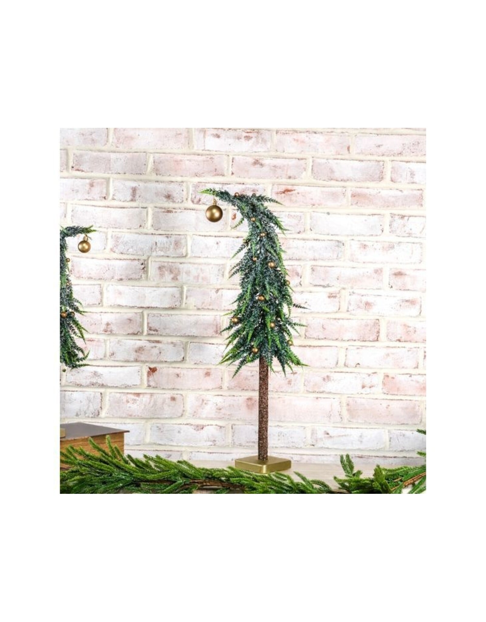 25" FROSTED BELL TREE WOOD BASE