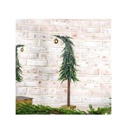 25" FROSTED BELL TREE WOOD BASE