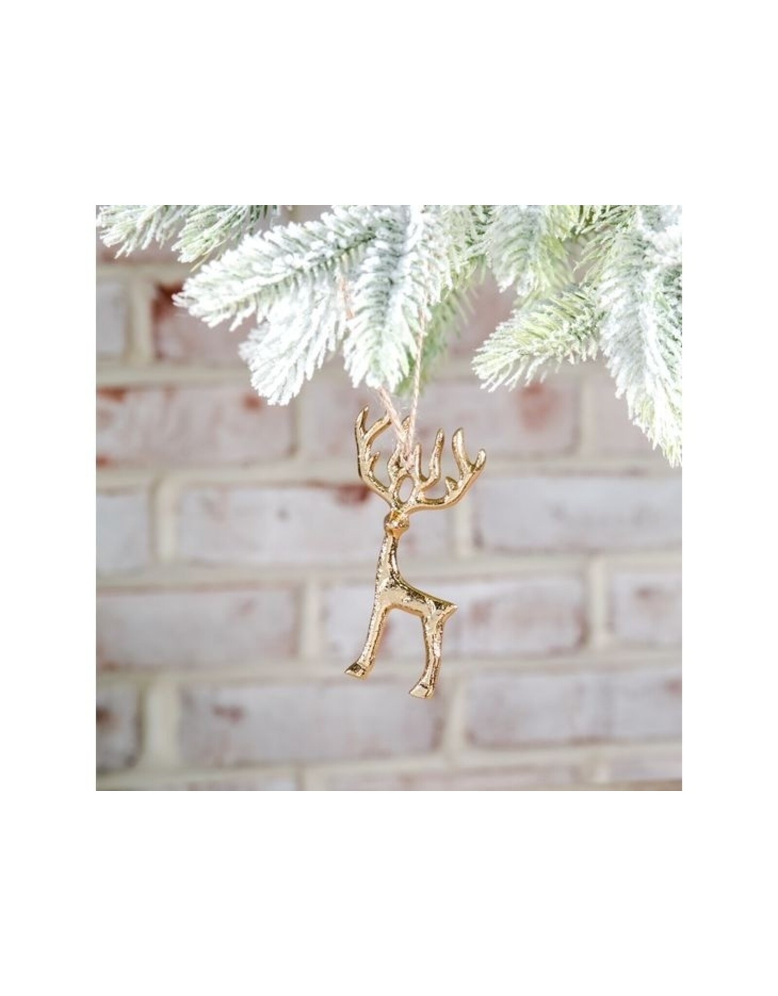 2"W GOLD REINDEER ORNAMENT