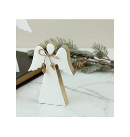 6.3" WOOD ENAMELWARE ANGEL
