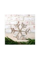 9.06" WOODEN SNOWFLAKE TABLE DECOR
