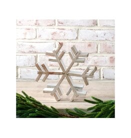 9.06" WOODEN SNOWFLAKE TABLE DECOR