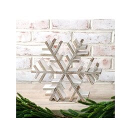 12" WOODEN SNOWFLAKE TABLE DECOR