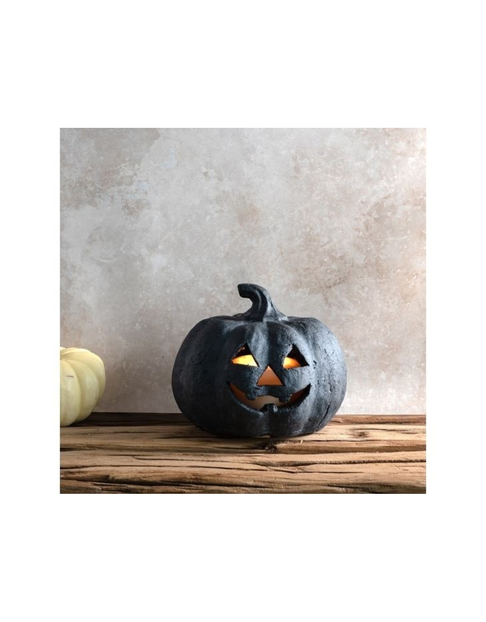 6.5"W BK TERRACOTTA MINI J-O-L PUMPKIN