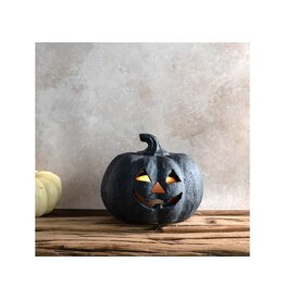 6.5"W BK TERRACOTTA MINI J-O-L PUMPKIN
