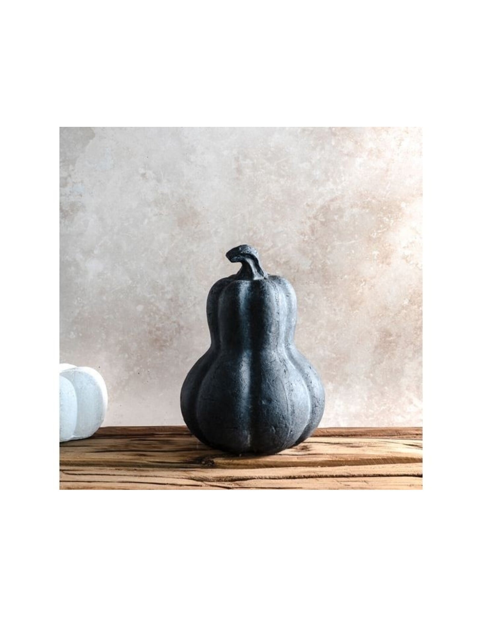 7"H BLACK TERRACOTTA GOURD
