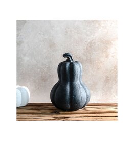 7"H BLACK TERRACOTTA GOURD