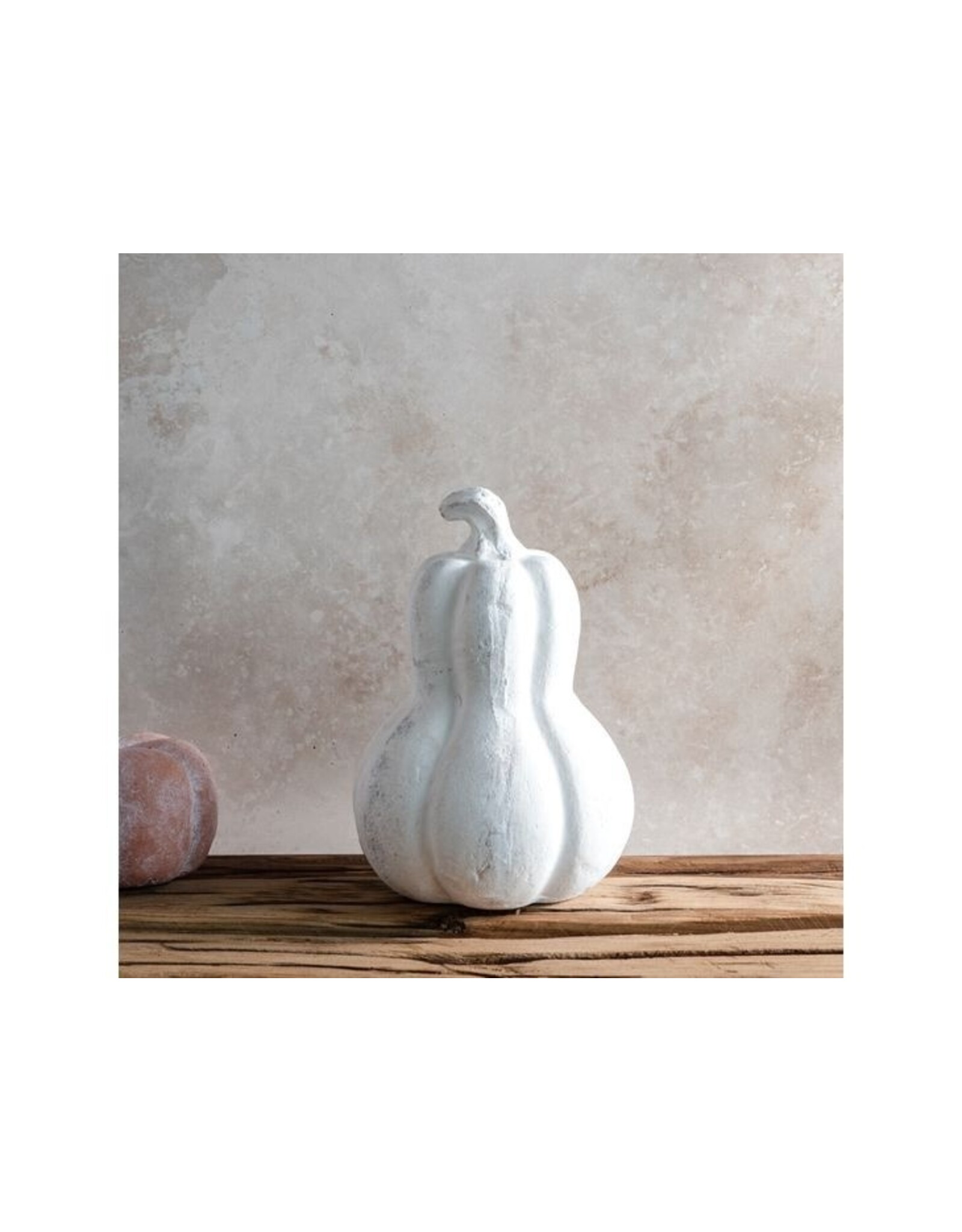 7"H WHITE TERRACOTTA GOURD