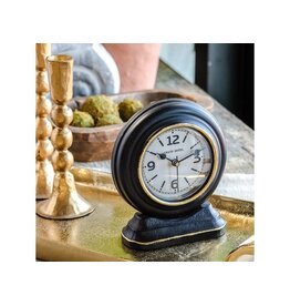 HXET09 5" BLK/GLD TABLE CLOCK