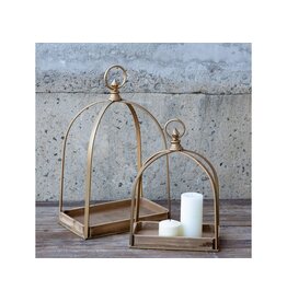 HX08359 WIDE GOLD METAL WOOD DISPLAYER SMALL 11.8X6.3X17.1