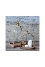 HX08359 WIDE GOLD METAL WOOD DISPLAYER LARGE 14.2X8.6X22.6