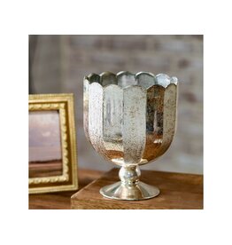 PDGL25-05GL 7" GLASS SCALLOP TOP CANDLE CUP