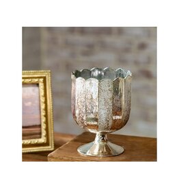 PDGL25-06GL 6" GLASS SCALLOP TOP CANDLE CUP